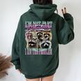 Raccoon Meme Oversized Women's Hoodie - Trendy Bootleg Design Forest
