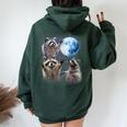 Raccoon Moon Women’s Oversized Hoodie | Whimsical Back Print Forest