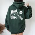 Raccoon Oversized Hoodie - Slang Meme Fun | Teens & Women's Back Print Forest