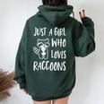 Raccoon Oversized Women's Hoodie | Cute Back Print for Enthusiasts Forest