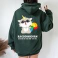 Racoonicorn Trash Panda Raccoon With Unicorn Horn Women Oversized Hoodie Back Print Forest