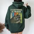 Retro Raccoon Lover Camping Hoodie for Women - Oversized Back Print Forest