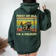 Retro Raccoon Women's Oversized Hoodie – Back Print – Fun & Bold Forest