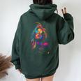 Retro Rock 'N' Roll Girl Música Rock Guitarrista Chica Women Oversized Hoodie Back Print Forest