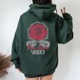 Rock Queenibes Guitarraintage Rose Rock Music Women Oversized Hoodie Back Print Forest