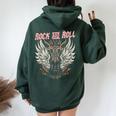 Rock And Roll Guitarraintage Rock Música Women Oversized Hoodie Back Print Forest