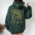 Roma Spqr Historia Romana Women Oversized Hoodie Back Print Forest