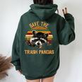Save The Trash Pandas Raccoon Shirt Raccoon Animal T-Shirt Women Oversized Hoodie Back Print Forest
