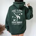 Solo Una Chica Que Ama La Pole Dance Y Los Gatos Pole Dancing Girl Women Oversized Hoodie Back Print Forest