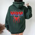 Spider Mom Family Birthday Boy Retro Mother's Day Women Oversized Hoodie Back Print Forest