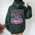 Strawberry Jam Graphic Women's Oversized Hoodie - Fun Raccoon Back Print Forest