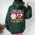 That's My Grandson Out There Baseball Mother's Day Grandma Women Oversized Hoodie Back Print Forest That's My Grandson Out There Baseball Mother's Day Grandma Women Oversized Hoodie Back Print Forest