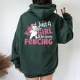 Traje De Esgrima Para Just A Girl Who Loves Fencing Women Oversized Hoodie Back Print Forest