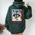 Trash Panda Raccoon Lover Poster Animal Women Oversized Hoodie Back Print Forest