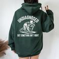 Undiagnosed But Something Ain't Right Cowboy Raccoon Women Oversized Hoodie Back Print Forest