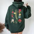 Vintage Botanicalintage Cactusintage Flower Botany Women Oversized Hoodie Back Print Forest