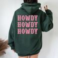 Vintage Howdy Rodeo Western Country Southern Cowgirl Women Oversized Hoodie Back Print Forest