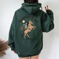 Vintage Howdy Y'All Rodeo Western Country Southern Cowgirl Women Oversized Hoodie Back Print Forest