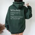 Vintage Whiskey Drinkers Definition Of Whisky Women Oversized Hoodie Back Print Forest