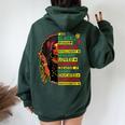 I Am Black History African Black History Month Girls Women Oversized Hoodie Back Print Navy Blue