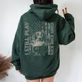 Duck Hunting Hunter Women Oversized Hoodie Back Print Navy Blue