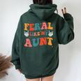 Feral Like My Aunt Feral Nephew Niece Aunt Women Oversized Hoodie Back Print Navy Blue