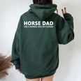 Horseback Riding Father Horse Dad Women Oversized Hoodie Back Print Navy Blue