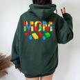 Mom Master Builder Building Blocks Bricks Mother's Day Women Oversized Hoodie Back Print Navy Blue