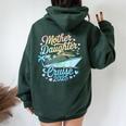Mother And Daughter Cruise 2025 Mom Daughter Trip 2025 Women Oversized Hoodie Back Print Navy Blue