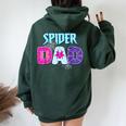 Parents Mom Spider Dad Matching Family Birthday Women Oversized Hoodie Back Print Navy Blue