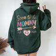 Soon To Be Mommy 2025 Mom Est 2025 Loading Promoted To Mommy Women Oversized Hoodie Back Print Navy Blue