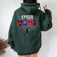 Spider Mama Mother's Day Matching Family Birthday Boy Women Oversized Hoodie Back Print Navy Blue