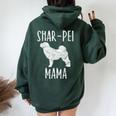 Vintage Shar-Pei Mama Sharpei Mom Dog Owner Mother Women Oversized Hoodie Back Print Navy Blue