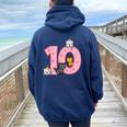 10Th Birthday Cats On Number 10 Kawaii Bday Kitten Girls Kid Women Oversized Hoodie Back Print Forest
