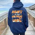 Aunt Of The Birthday Girl Dog Family Party Decorations Women Oversized Hoodie Back Print Forest