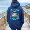 Aw Ship It's A Girls Trip 2025 Girl Cruise Vacation Trip Women Oversized Hoodie Back Print Forest