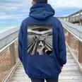 Cat Selfie With Alien Ufo bigfoot For Women Women Oversized Hoodie Back Print Forest