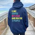 I Like Coffee 90'S R&B And Maybe 3 People Vintage Retro Rnb Women Oversized Hoodie Back Print Forest