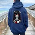 Creepy Kawaii Goth Girl Horror Anime Aesthetic Women Oversized Hoodie Back Print Forest