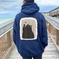 Japanese Anime Cute Cat Heart Kawaii Black Cat Heart Girls Women Oversized Hoodie Back Print Forest