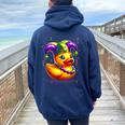 Mardi Gras Rubber Duck New Orlean Carnival Festival Women Oversized Hoodie Back Print Forest