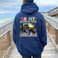 In My Monster Trucks Aunt Era Groovy Family Matching Women Oversized Hoodie Back Print Forest