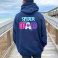 Parents Mom Spider Dad Matching Family Birthday Women Oversized Hoodie Back Print Forest