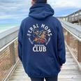 Retro Feral Moms Social Club Sarcastic Saying Mothers Women Oversized Hoodie Back Print Forest