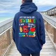 100 Days Of 1St Grade 100 Days Of School For 1St Grade Women Oversized Hoodie Back Print Navy Blue