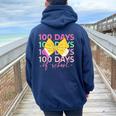 100 Days Of School Costume Toddler 100 Days Of School Girls Women Oversized Hoodie Back Print Navy Blue