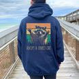 Adopt A Street Cat Oversized Hoodie - Animal Art Back Print Navy Blue