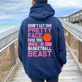 Basketball Beast N Girl Basketball Lover Sports Women Oversized Hoodie Back Print Navy Blue