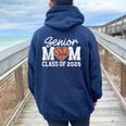 Basketball Senior Mom Class Of 2025 Graduate Senior Mama Women Oversized Hoodie Back Print Navy Blue