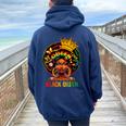 Black History Queen Black History Month African Womens Women Oversized Hoodie Back Print Navy Blue